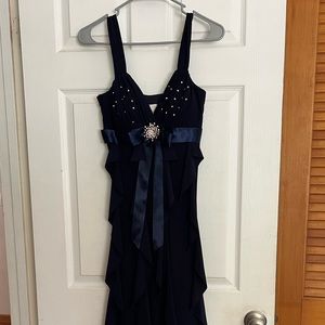 Beautiful dark blue, floor length dress